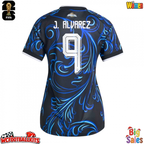 Argentina Julian Alvarez #9 Replica Away Stadium Shirt for Women World Cup 2026 Short Sleeve